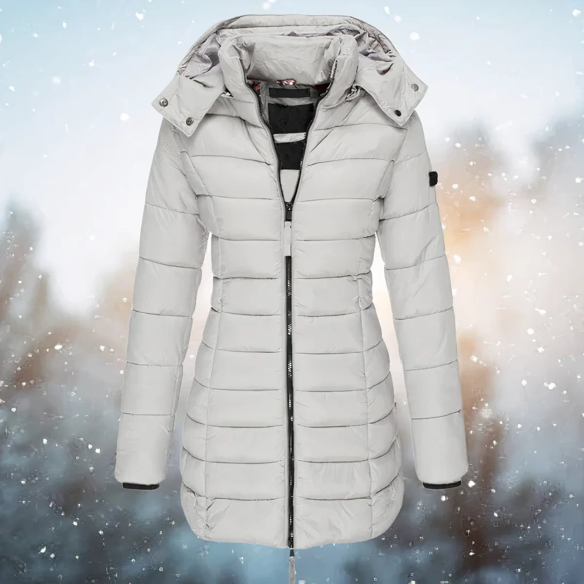 Theodora slim-fit quilted coat in Gray