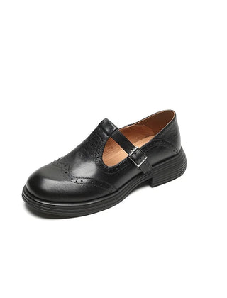 Verda Classic T-Strap Shoes in Black