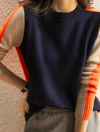 Veronique Color-Block Striped Sweater