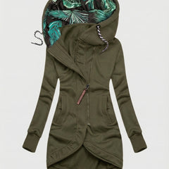 Vivienne hooded winter coat in Olive Green
