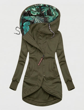 Vivienne hooded winter coat in Olive Green