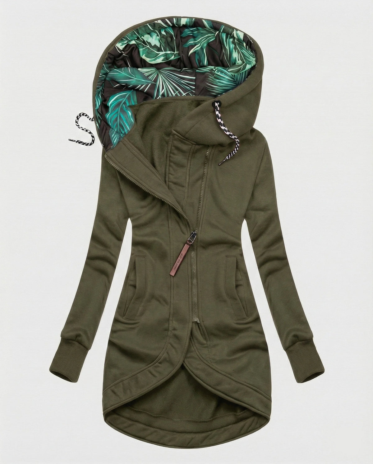 Vivienne hooded winter coat in Olive Green