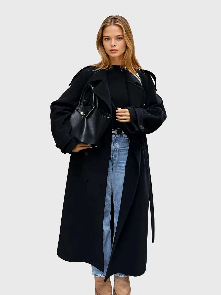 Women’s Double-Breasted Wool Blend Coat