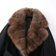 Women's Black Plush Faux Fur Belted Statement Coat - photo 4