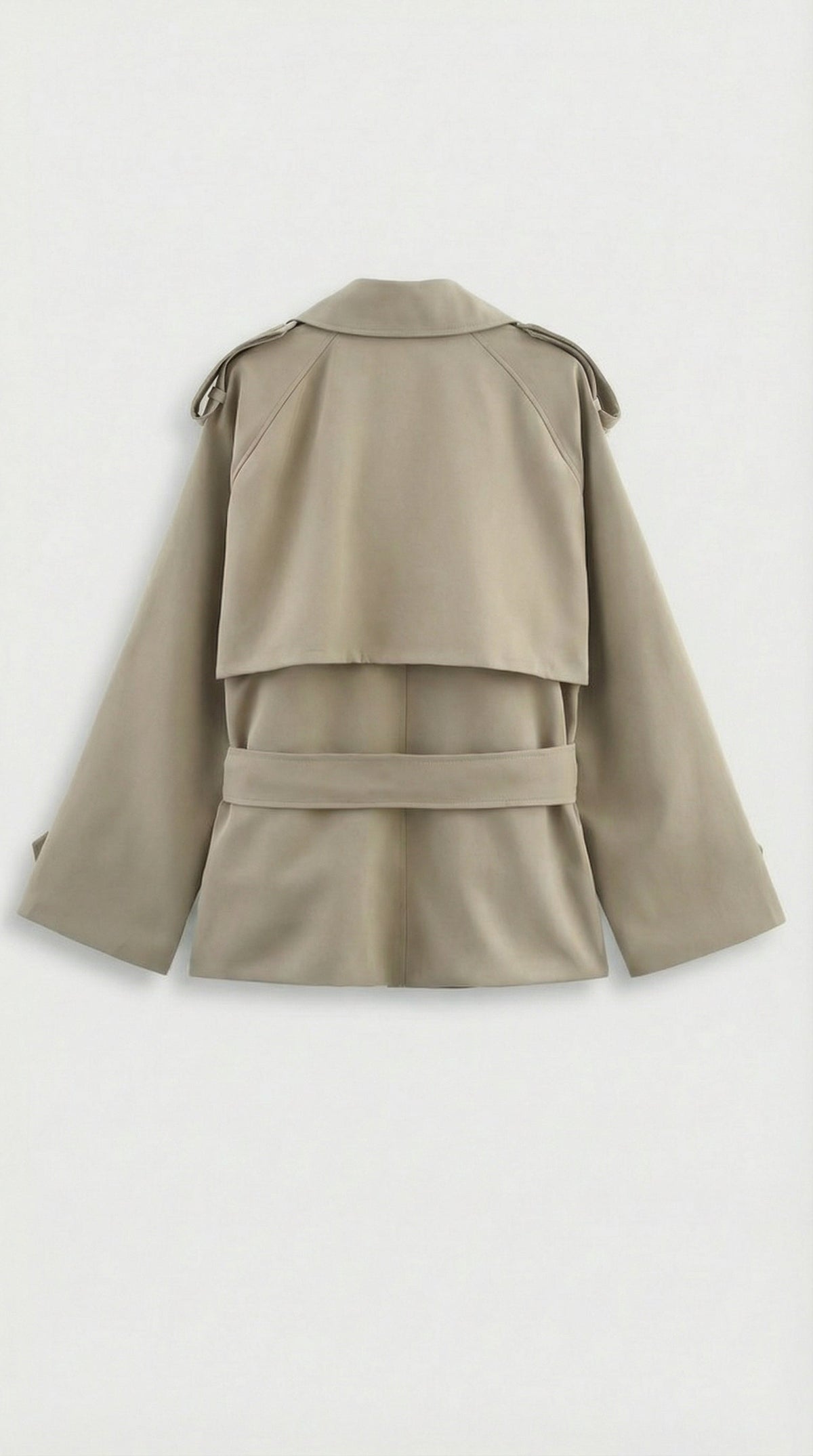 Women's Short Belted Khaki Trench Coat - photo 4